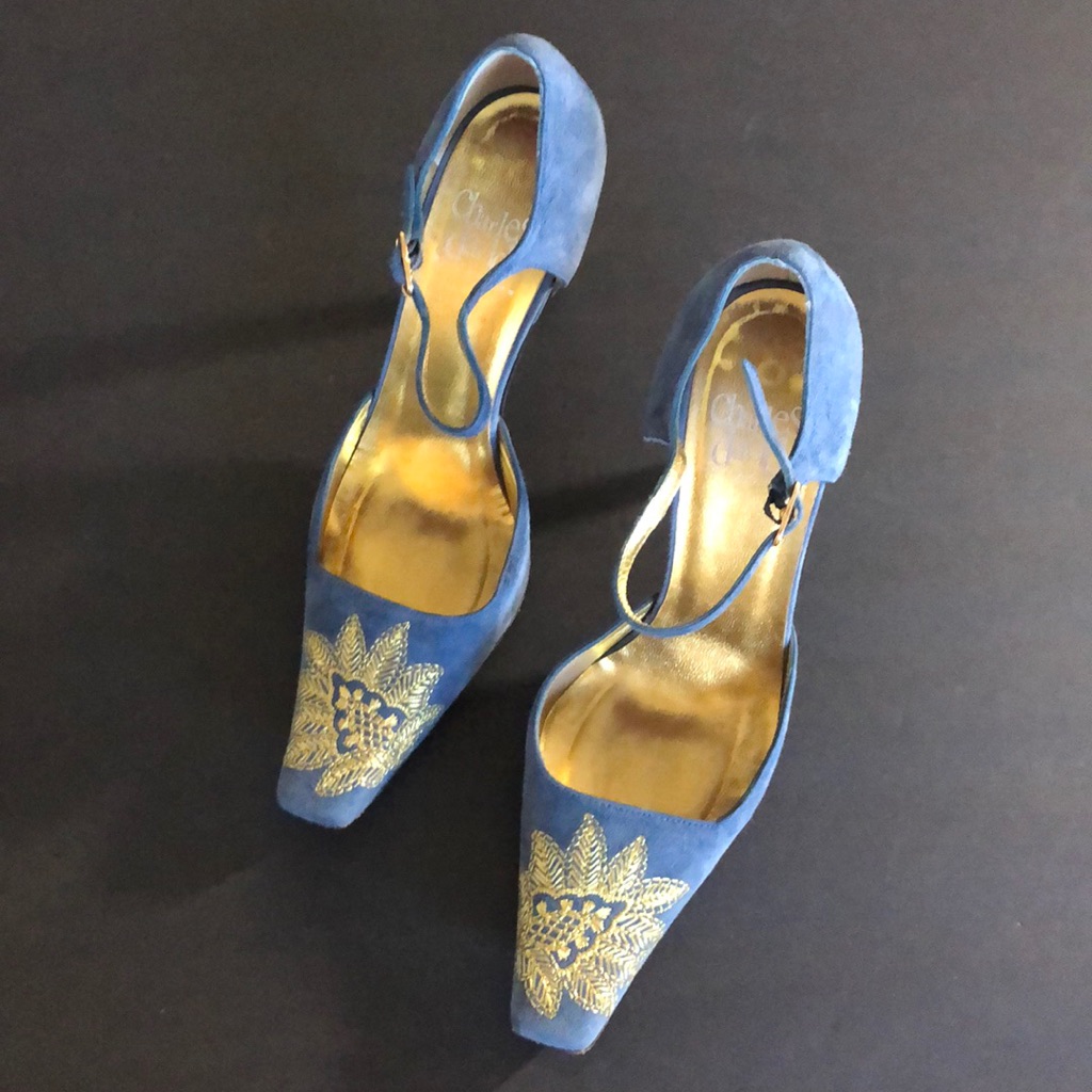 Charles David Blue And Gold Heels Charles David Blue And Gold Heels